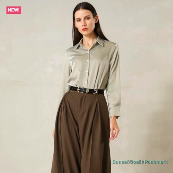 Faux Leather Dress Belt with Gold Buckle